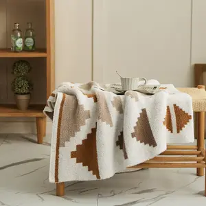 Couvertures créatives à motifs géométriques pour canapé Couverture légère super douce et chaude pour canapé-lit