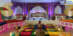 Escenario Impresionante para Ceremonia Mehendi, Decoración Perfecta para Bodas Indias, Decoración para Sangeet Mehendi, Suiza - Product Image 4