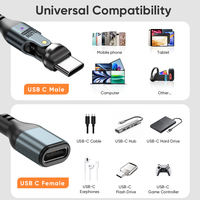 Adaptateur USB-C vers USB-C T1-2 Greenport 540 Rotation 240W pour téléphone et ordinateur portable, câble d'extension USB2.0 de 10 cm