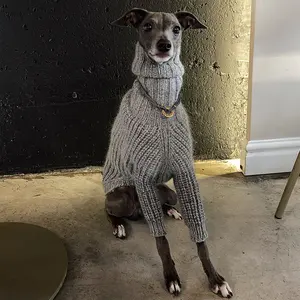 Qiqu Pet Supplier Custom New Designer Italian greyhound sweater Turtle neck Whippet clothing sighthounds clothing Pet Jumper