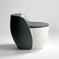 Offre Spéciale – WC Monobloc en Céramique de Luxe au Design Moderne, Forme Œuf, à Poser au Sol, pour Hôtels et Résidences