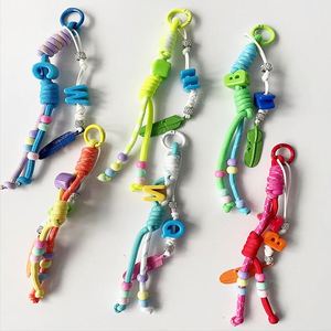 Fashionable Phone Lanyard Colorful Alphabet Letter Acrylic Bead Keychain Handwoven Nylon Rope <b>Bag</b> <b>Charms</b> - Product Image 1