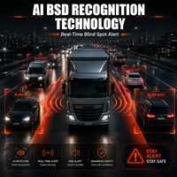 Moniteur tactile IPS 10,1 pouces, caméra AI BSD, système de détection d'alarme intelligent PWAS 4 canaux 1080P, kit de sécurité pour flotte de camions commerciaux