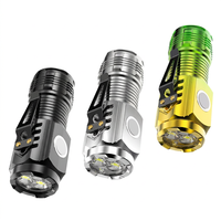 Mini lampe torche LED magnétique, 3 LED, rechargeable par type C, lampe torche de poche, clip de poche, lampe torche EDC portable