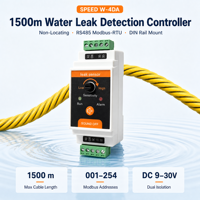 Détecteur de fuite d'eau sur rail DIN IP65 avec interface de signal Modbus et sortie relais, fonction silencieuse pour BMS industriel
