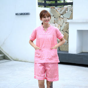 Hecho en China Traje de pantalones cortos con cuello en V de gran tamaño Sauna Baño de pies Uniforme Pareja Pijamas para el hogar Patrón plegable - Product Image 2