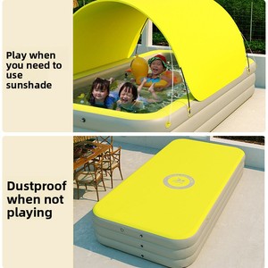 <span class=keywords><strong>Piscina</strong></span> Gonfiabile per Bambini con Scivolo e Tettoia, <span class=keywords><strong>Piscina</strong></span> Parasole da 3M per Neonati e Bambini Piccoli, per Esterni e Spiaggia - Product Image 4