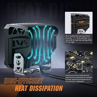 Luz LED de 4 Pulgadas con DRL, 60W, Luz de Trabajo, Haz de Luz Superpotente, con Kit de Cableado de 16AWG para Camionetas Todoterreno, SUV, ATV y UTV