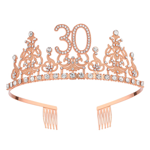 Vente en gros d'or rose 13e 30e 40e 50e bandeau d'<span class=keywords><strong>anniversaire</strong></span> en alliage avec strass 18e 21e couronne chapeau d'<span class=keywords><strong>anniversaire</strong></span> fournitures de fête - Product Image 3