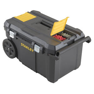Caja de herramientas con ruedas Stanley de 100L, de plástico, con cierre y ruedas para uso en taller - Product Image 1