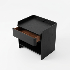Retro‑Touched Solid Timber Bedside <b>Cupboard</b> With <b>Pull</b>‑Out Drawer for Domestic Bedroom Hotel Guest Room <b>Storage</b> Needs - Product Image 6