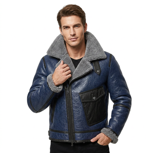 <b>Men's</b> Winter RAF Aviator Bomber <b>Jacket</b> New Arrival Genuine B3 Sheep Skin Leather Vintage Style Leather <b>Jacket</b> for <b>Men</b> - Product Image 1