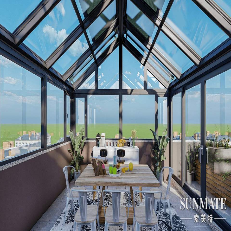 Gable Roof Aluminum Bioclimatic Sunroom for Hotel Home Office Wedding ...