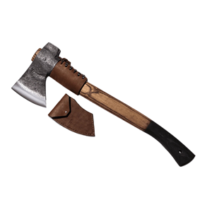 Outdoor Tactical Camping Flat Backed <b>Axe</b> Head High Carbon Steel DIY Leather Sheath Firewood <b>Splitting</b> Tree Cutting Protective - Product Image 1