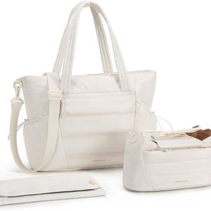 Bolsa de pañales de bebé de nailon de gran capacidad de moda con almohadilla de relleno para almacenamiento de carruaje y cambio de pañales - Product Image 1