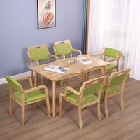 Massivholz-Esstisch für Senioren Geeignet für Altersgruppen Esstisch- und Stuhlset Pflegeheim-Apartment-Möbel Pflegeheim