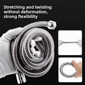 Manguera de Ducha de Latón de Alta Presión de 1.5m, 4 Mangueras de Baño de Acero Inoxidable a Prueba de Explosiones para Baño, Alto Flujo, Resistente - Product Image 5