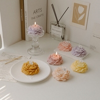 Bougie parfumée réaliste de qualité supérieure en forme de pivoine, bougies esthétiques parfumées pour une table de dîner romantique