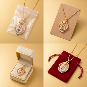 Pendentif ovale émaillé fait main Notre-Dame de Fátima, Fourniture en gros pour les groupes de dévotion européens et portugais - Product Image 4