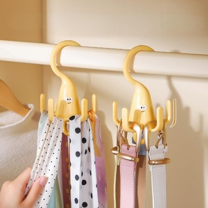 Space Saving Banana Five Rotated Hanger Hooks <b>Wardrobe</b> Clothes Rack Organizer Bag Belt Scarf <b>Hanging</b> Rack Closet Hanger - Product Image 1