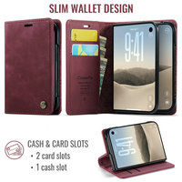 Étui portefeuille vintage CaseMe pour iPhone Duo avec charge sans fil, blocage RFID, cuir PU, couverture rabattable multifonctionnelle pour iPhone