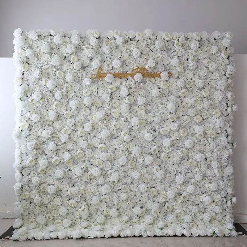 Chinesische Hochzeitsdekoration heißer Verkauf künstliche Blumen weiße Blume Wandhintergrund