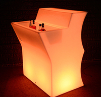 Comptoir de bar lumineux à LED en plastique PE de luxe, alimenté par batterie, avec 16 couleurs RGB changeantes, pour événements, mariages et discothèques