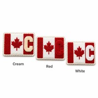 Patch en chenille lettre C avec feuille d'érable du Canada, alphabet 3D en relief pour veste, sac à dos, personnalisable