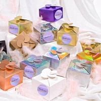 Autocollants d'étiquette thermique holographique cercle personnalisé étiquettes autocollantes thermiques à paillettes arc-en-ciel pour emballage cadeau nom étiquette de prix violet