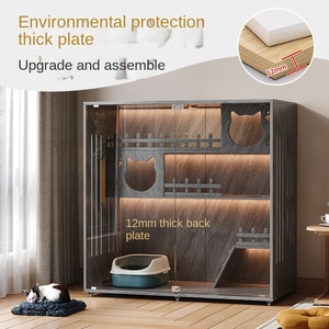 Super grande lusso quattro stagioni casa del gatto Multi-piano in legno Villa al coperto universale Pet <span class=keywords><strong>House</strong></span> con lo spazio libero modello solido - Product Image 2