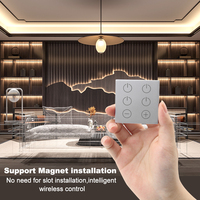 Bande lumineuse LED 4 canaux sous l'armoire Puck Light Wireless Remote Control Dimmer Light Sensor Switch