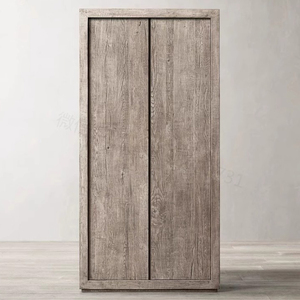 RH American Country Retro hai cử<span class=keywords><strong>a</strong></span> treo tủ quần áo rắn gỗ sồi bản ghi tùy chỉnh cũ nhìn tủ khó<span class=keywords><strong>a</strong></span> cho phòng ngủ ăn uống và phòng khách - Product Image 4