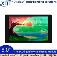 XOT 8 Zoll MIPI DSI TFT LCD Display Panel 800x1280 Kapazitiver Touchscreen Kamera LED-Hintergrundbeleuchtung -20~70 Betriebstemperatur
