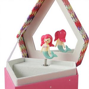 Caja Musical Giratoria de Papel con Diseño de Sirena, Hecha a Mano y Personalizada, de Alta Calidad, con Manivela y Melodía Personalizada, Regalo para Niños en San Valentín - Product Image 4