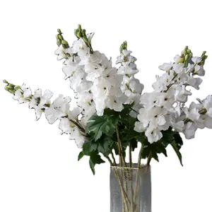 도매 보라색 인공 Larkspur 꽃 화이트 컬러 라텍스 Delphinium 인공 리얼 터치 Delphinium 꽃