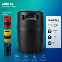 Sac de transport réutilisable pour mini-fût de bière 5L, conteneur portable en PEHD de qualité alimentaire pour bière pression, idéal pour pique-nique en extérieur, vente en gros