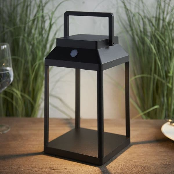 Modern square Bollard Dimmable 3 Modes Desk Waterproof Hanging Solar Led Table Lantern Outdoor