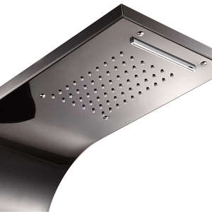 Panneau de <span class=keywords><strong>douche</strong></span> mural <span class=keywords><strong>en</strong></span> acier inoxydable noir mat, type <span class=keywords><strong>douche</strong></span> pluie, robinet de <span class=keywords><strong>baignoire</strong></span> <span class=keywords><strong>en</strong></span> céramique pour appartement - Product Image 2