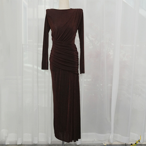 Nuevo vestido de noche largo ajustado de color puro con diseño elegante y de alta calidad - Product Image 6