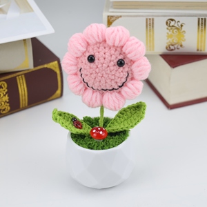2025 tournesols Girasol Crochet Pots de fleurs fleurs artificielles tissées à la main pour la fête <span class=keywords><strong>des</strong></span> mères mariage invité cadeaux bureau déco - Product Image 6