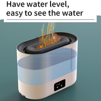Humidificateur Évaporatif Innovant 3L en Plastique avec Affichage LED Effet Flamme, Veilleuse, Silencieux et Contrôlable par Application pour la Maison