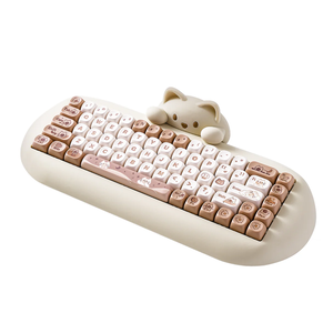 <span class=keywords><strong>Clavier</strong></span> mécanique sans fil YUNZII C75 Cake Meow 75% Gasket RGB Hotswap Tri-mode 2.4G Filaire <span class=keywords><strong>Clavier</strong></span> Chat Mignon pour PC - Product Image 2
