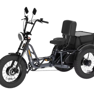 מכירה חמה 48v מנוע כפול הספק גבוה 3 גלגל מטען חשמלי תלת אופן פתוח השעיה 2 סוללות 20 אינץ 'שומן - Product Image 1