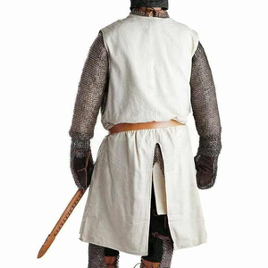 Túnica de caballero templario medieval sin mangas de algodón, armadura impresa chapada para Recreaciones históricas, eventos temáticos Zafs ZC0512 - Product Image 6