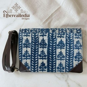 Sling <b>Bag</b> Wholesale Indigo Block Print <b>Tablet</b> Crossbody <b>Bag</b> Handmade Cotton Sleeve with Strap Export India - Product Image 6