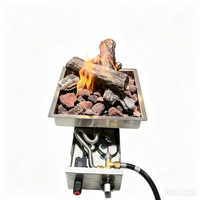 Kit de brûleur carré pour foyer extérieur SUS304 300x300mm, insert de foyer au gaz pour chauffage de terrasse