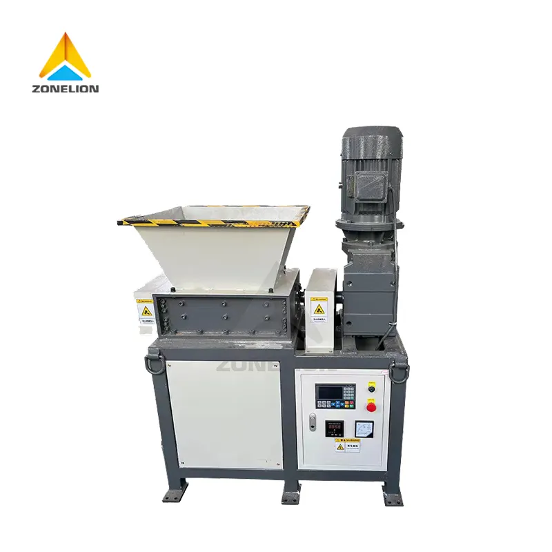 Máquina trituradora de eixo duplo para trituração de metal, fio de cobre e alumínio, cabo de resíduos