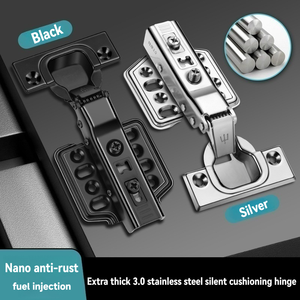 ठोस काले अतिरिक्त मोटी 3.0 स्टेनलेस स्टील नरम बंद हाइड्रोलिक डैम्पिंग बेडरूम कैबिनेट दरवाजा बफर हिंज थोक - Product Image 5