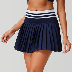 Gonna Sportiva Luyu a Vita Alta in Nylon/Spandex per Donne, Asciugatura Rapida, Plissettata a Righe per Corsa, Fitness e Tennis, Personalizzabile - Product Image 6