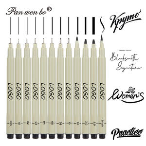 12 stylo de <span class=keywords><strong>dessin</strong></span> de conception de <span class=keywords><strong>dessin</strong></span> animé <span class=keywords><strong>dessin</strong></span>é à la main épais et mince à une extrémité stylo de <span class=keywords><strong>contour</strong></span> à encre permanente noire à séchage rapide - Product Image 2